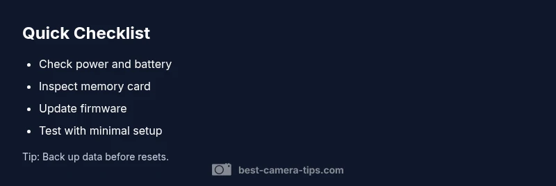 Checklist for troubleshooting camera failures