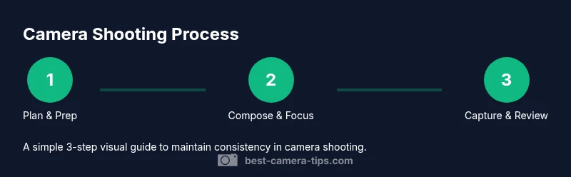 Infographic showing three-step camera shooting process