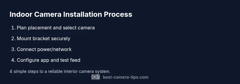 Infographic showing steps to install indoor camera