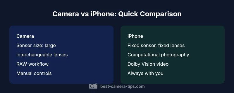 A photographer compares a traditional camera with an iPhone in a studio setting