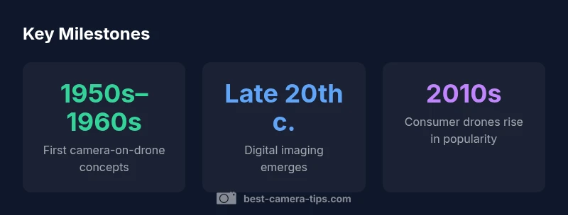 Infographic showing milestones in camera drone history