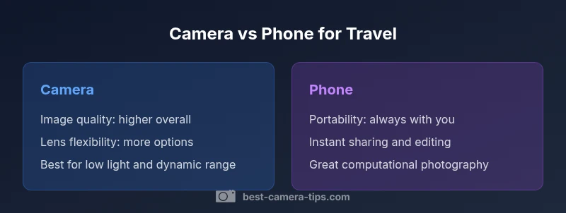 Infographic comparing camera and phone for travel