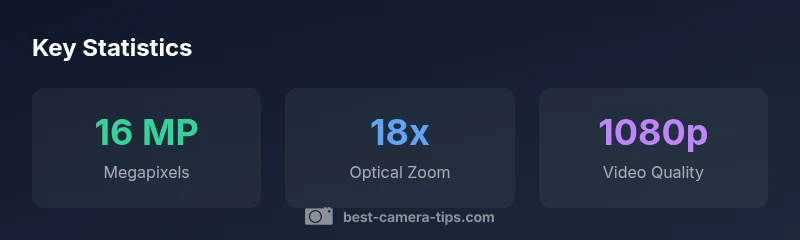 Infographic showing megapixels, zoom, and video quality for Nikon Coolpix S9500